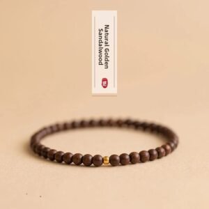 Gold wire sandalwood bracelet high-end wear bracelet exquisite women's sandalwood play with natural size wooden beads