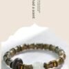 Ebony bamboo bracelet, rising step by step, luminous stone running ring, Chinese exquisite bracelet, green sandalwood rosewood bracelet