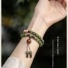 Green sandalwood bracelet wooden bracelet passion fruit seed double circle play Chinese style couple Zen fashion jewelry bracelet