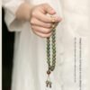 Green sandalwood bracelet wooden bracelet passion fruit seed double circle play Chinese style couple Zen fashion jewelry bracelet