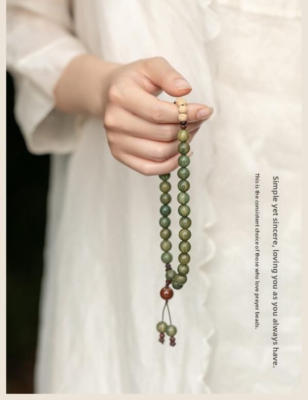 Green sandalwood bracelet wooden bracelet passion fruit seed double circle play Chinese style couple Zen fashion jewelry bracelet