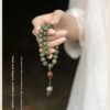 Green sandalwood bracelet wooden bracelet passion fruit seed double circle play Chinese style couple Zen fashion jewelry bracelet