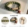 Green sandalwood bracelet wooden bracelet passion fruit seed double circle play Chinese style couple Zen fashion jewelry bracelet