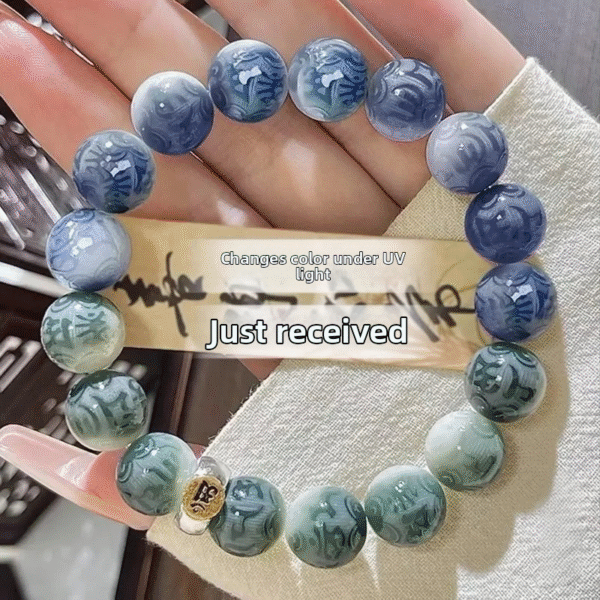 [Zodiac] Bodhi bracelet for the Year of the Snake, a must-have with a six-character motto, light-sensitive and color-changing, for boys and girls to hold in their hands.