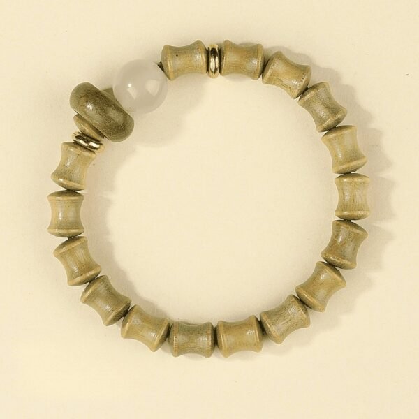 Ebony bamboo bracelet, rising step by step, luminous stone running ring, Chinese exquisite bracelet, green sandalwood rosewood bracelet