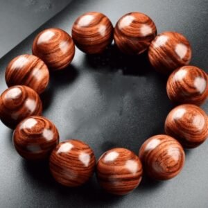 Collection-grade Huanghuali wood hand string Buddhist beads jewelry exquisite original color playing patina men and women size