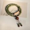 Green sandalwood bracelet wooden bracelet passion fruit seed double circle play Chinese style couple Zen fashion jewelry bracelet