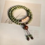 Green sandalwood bracelet wooden bracelet passion fruit seed double circle play Chinese style couple Zen fashion jewelry bracelet