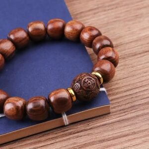 Huanghuali wood bracelet Pixiu talisman Buddhist beads for men and women, exquisite natural size