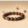 Gold wire sandalwood bracelet natal Buddha twelve zodiac guardian beads agarwood solid wood beads play size