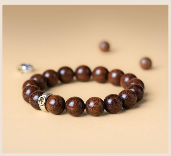Gold wire sandalwood bracelet natal Buddha twelve zodiac guardian beads agarwood solid wood beads play size