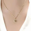 Titanium steel hollow Fu necklace, Chinese style wealth necklace, anti-tarnish collarbone chain, adjustable 40+5cm jewelry, traditional pendant necklace, women's fashion accessory, good luck symbol, hypoallergenic jewelry, sustainable materials, affordable luxury, artisan crafted, positive energy accessory, modern feminine style, special occasion gift, cultural inspired design.