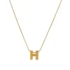 Titanium steel initial necklace, "H" letter pendant jewelry, fade-proof minimalist chain, adjustable collarbone necklace, light luxury women's accessory, small-batch jewelry, hypoallergenic necklace, versatile daily wear, personalized gift idea, sustainable materials, affordable luxury, artisan crafted, modern feminine style, positive energy accessory, cultural inspired design, special occasion gift, holistic wellness jewelry, elegant packaging, trendy fashion accessory, durable titanium jewelry.
