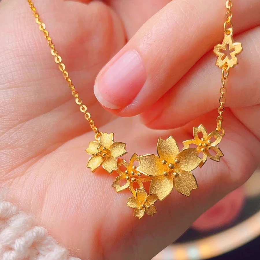 Copper alloy three lives three worlds necklace, no-fade floral pendant jewelry, adjustable collarbone chain, hypoallergenic vintage necklace, JIN BAI ZHENG brand, romantic gift for her, symbolic blossom necklace, bohemian women's accessory, lightweight daily wear, cultural inspired jewelry, sustainable materials, affordable luxury, artisan crafted, positive energy accessory, modern feminine style, special occasion gift, holistic wellness jewelry, elegant packaging.