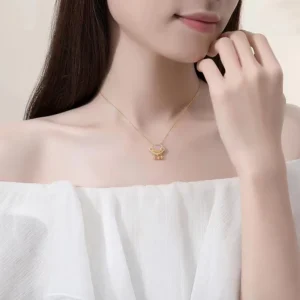 Copper alloy gourd necklace, Chinese style turning luck jewelry, adjustable 40+5cm chain, fade-proof collarbone necklace, JIN BAI ZHENG brand, light luxury women's accessory, hypoallergenic necklace, symbolic gift idea, versatile daily wear, sustainable materials, affordable elegance, artisan crafted, positive energy accessory, modern feminine style, special occasion gift, holistic wellness jewelry, cultural inspired design, elegant packaging.