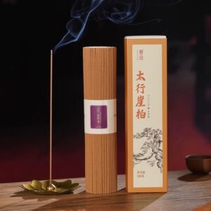 Indian Old Mountain Sandalwood Incense 200g - Natural Incense Sticks with Golden Incense Burner for Meditation & Relaxation (Approx. 460 Sticks)