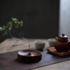 Black Walnut Wood Incense Holder Tray on tea table