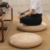 Natural woven straw concentric design with carry handle