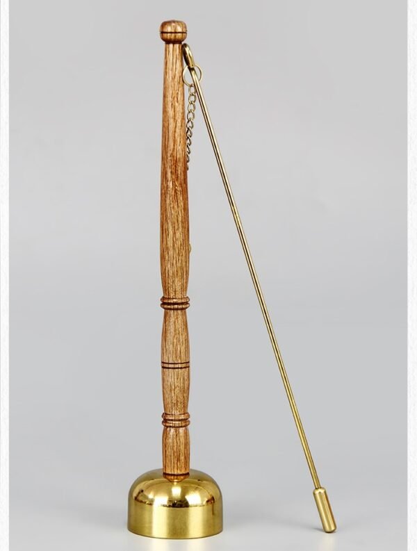 Handcrafted Copper Buddhist Bell with wooden handle