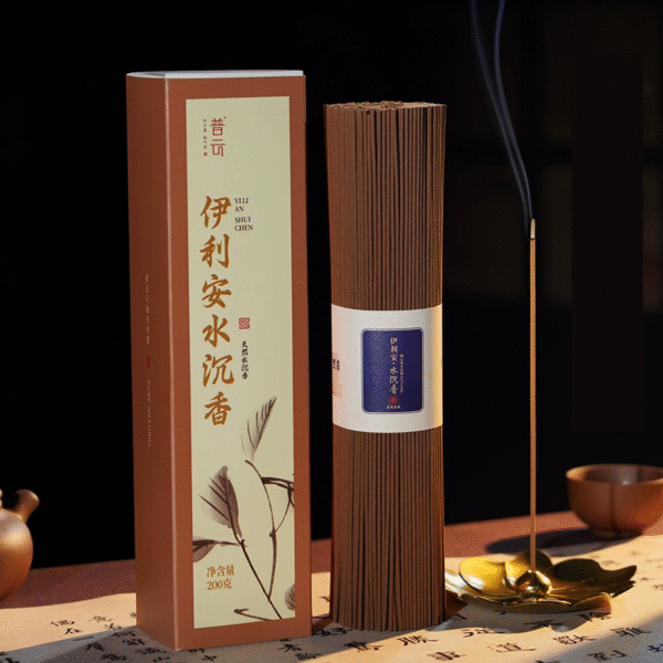 Puyun Irian Water Agarwood Incense Sticks with golden holder