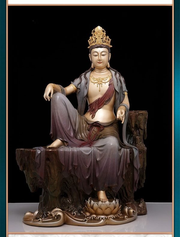 Free & Easy Guanyin statue, pure copper Buddha sculpture, high-temperature colored statue, handcrafted Buddhist decor, Zen meditation ornament, Series 20 collection, 27.4kg copper Guanyin, premium home decor, spiritual centerpiece, Grade A copper art, luxury religious statue, compassionate Bodhisattva, indoor altar decoration, artistic sculpture, traditional craftsmanship, mindfulness decor, gift for practitioners, sustainable materials, cultural art piece, elegant spiritual gift.