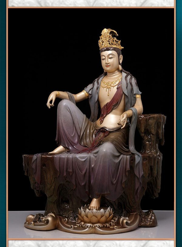 Free & Easy Guanyin statue, pure copper Buddha sculpture, high-temperature colored statue, handcrafted Buddhist decor, Zen meditation ornament, Series 20 collection, 27.4kg copper Guanyin, premium home decor, spiritual centerpiece, Grade A copper art, luxury religious statue, compassionate Bodhisattva, indoor altar decoration, artistic sculpture, traditional craftsmanship, mindfulness decor, gift for practitioners, sustainable materials, cultural art piece, elegant spiritual gift.