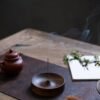 Round base incense holder for meditation and tea ceremony