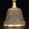 Large 15cm copper Vajra bell with symbolic motifs