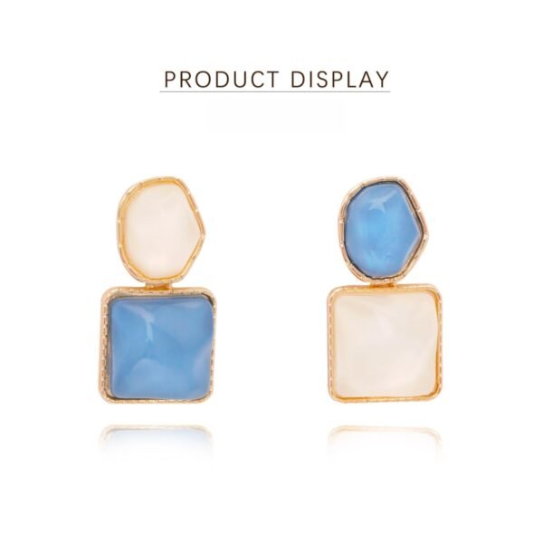 Copper alloy earrings, Mirror Kite earrings, light luxury fashion earrings, fresh design earrings, geometric earrings, delicate ear accessories, hypoallergenic earrings, modern minimalist jewelry, blue and beige earrings, statement earrings, versatile ear pieces, gift for her, everyday elegant earrings, sophisticated ear design, artistic inspiration earrings, secure clutch earrings, lightweight earrings, fashion-forward accessories, refined elegance earrings, unique geometric earrings.