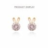 Lucky rabbit earrings, copper alloy jewelry, light luxury earrings, versatile fashion accessories, hypoallergenic earrings for women, symbolic animal earrings, minimalist elegant earrings, rhodium plated earrings, lightweight everyday earrings, gift for her, trendy animal motif, affordable luxury jewelry, sensitive ears safe, layered earring style, prosperity symbolism, fashion statement earrings, durable coated jewelry, office to evening wear, cultural symbolism earrings, rabbit-themed accessories.