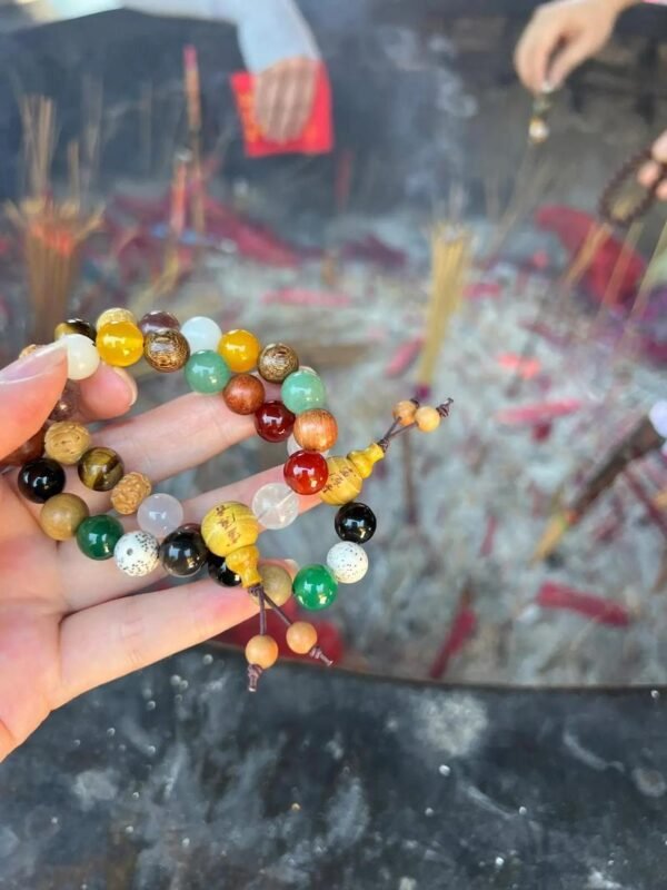 Lingyin Temple blessed bracelet, 18-seed Buddhist mala, spiritual protection bracelet, natural seed prayer beads, good luck bracelet, Buddhist meditation accessories, eco-friendly spiritual jewelry, handmade mala bracelet, Zen lifestyle product, meaningful cultural gift, positive energy bracelet, ancient Buddhist tradition, sustainable jewelry, mindfulness practice tool, sacred Buddhist beads, adjustable prayer bracelet, Luckin Temple souvenir, spiritual grounding bracelet, unisex spiritual accessory, daily mindfulness bracelet.
