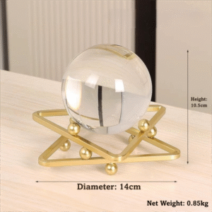 Feng Shui fortune bringer with white crystal and gold accents