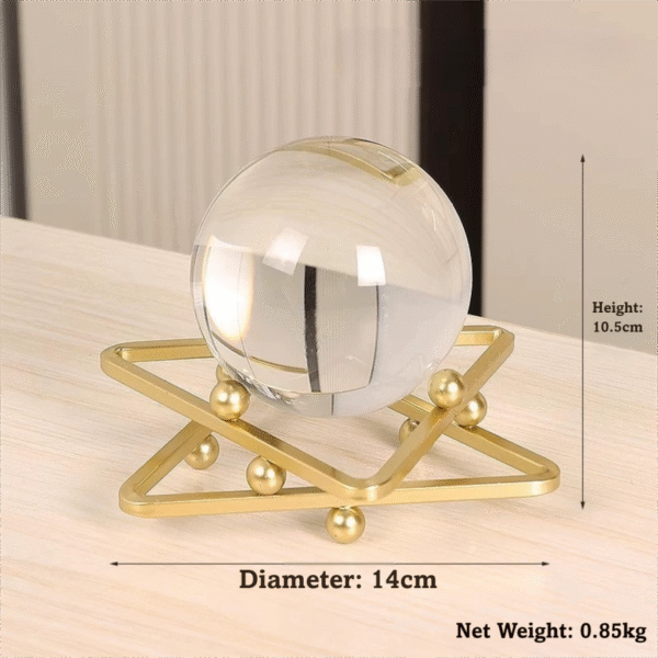 Feng Shui fortune bringer with white crystal and gold accents