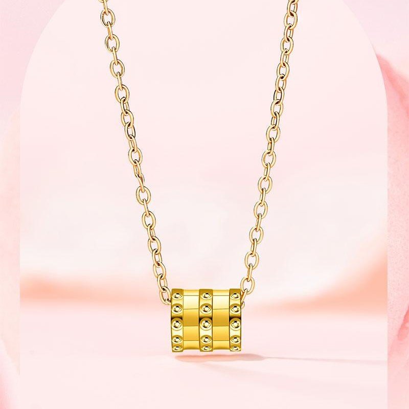 Titanium steel necklace, small waist pendant necklace, light luxury jewelry for women, minimalist collarbone chain, cubic zirconia accent necklace, gold plated necklace, versatile daily necklace, niche design jewelry, hypoallergenic fashion accessory, adjustable chain necklace, dainty jewelry, layering necklace, elegant gift for her, sustainable materials, affordable luxury, artisan crafted, positive energy jewelry, cultural inspired design, holistic wellness accessory, modern minimalist style.