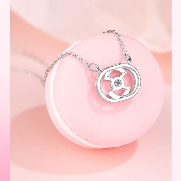 Titanium steel double C-circle necklace, JUSONG KLEIN jewelry, light luxury collarbone chain, cubic zirconia pendant, adjustable necklace for women, minimalist silver necklace, hypoallergenic jewelry, tarnish-resistant accessory, small-batch design, versatile daily wear, sparkling zirconia necklace, modern elegance, gift for her, sustainable materials, niche fashion jewelry, artisan crafted, positive energy accessory, cultural inspired design, holistic wellness jewelry, affordable luxury.2/2