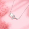Titanium steel tulip necklace, women's floral collarbone chain, light luxury jewelry, sparkling accent pendant, hypoallergenic necklace, adjustable chain necklace, 2.5cm floral pendant, elegant gift for her, versatile daily necklace, nature-inspired jewelry, affordable luxury accessory, minimalist floral design, sustainable materials, bohemian chic style, holistic wellness accessory, cultural inspired design, artisan crafted, positive energy jewelry, unique niche jewelry, modern femininity.