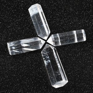 Clear quartz meditation crystals, energy healing stones, spiritual practice tools, geometric crystal set, chakra balancing crystals, Reiki healing tools, natural quartz points, mindfulness meditation accessories, altar decoration crystals, positive energy amplification, holistic wellness products, spiritual gift sets, crystal grid supplies, mental clarity tools, stress relief crystals, sacred geometry crystals, dark background aesthetic, polished crystal wands, intention manifestation tools, eco-friendly spiritual products.
