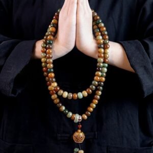 Close-up of prayer beads for spiritual practice