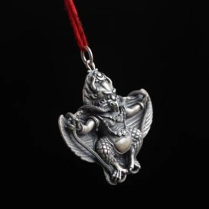 Tibetan necklace pendant, solid gold-winged Great Peng Bird, hand-crafted spiritual jewelry, Garuda protector amulet, unisex Buddhist accessory, Tibetan cultural symbol, negative energy ward, traditional Himalayan craft, adjustable cord necklace, mythical bird pendant, sacred talisman, gold-plated brass pendant, spiritual protection jewelry, meaningful gift idea, artisan crafted pendant, daily wear amulet, ethical sourcing, minimalist sacred design, powerful symbolism, holistic wellness accessory.