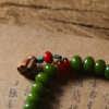 10mm Bodhi Bead Bracelet with Lotus Pendant on Ancient Text