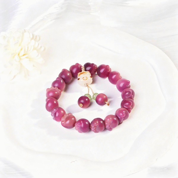 Flat Lay of Complete Bracelet with All Charms and Beads