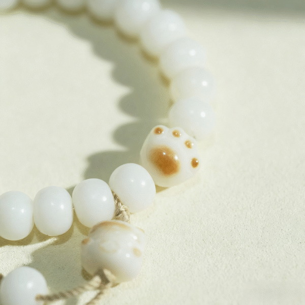 Single Strand Bodhi Bracelet with Cat Design Charms