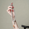 Complete Smoky Grey Double Strand Bodhi Bracelet on Display Tray