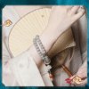 Wrist Wearing Smoky Grey Double Strand Bodhi Bracelet with Traditional Sleeve